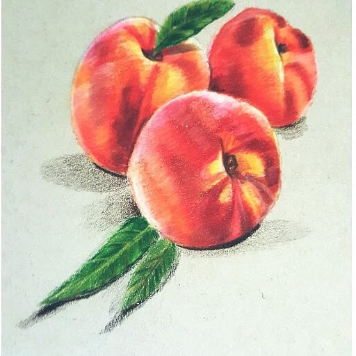 peaches i made using color pencils 